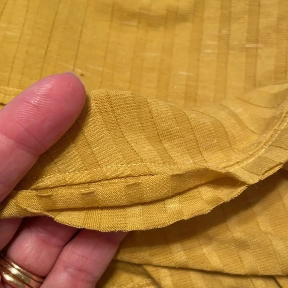 We The Free XS Smocked Back Tie Front Sexy Halter Top Shirt Mustard Yellow Gold - Picture 10 of 10